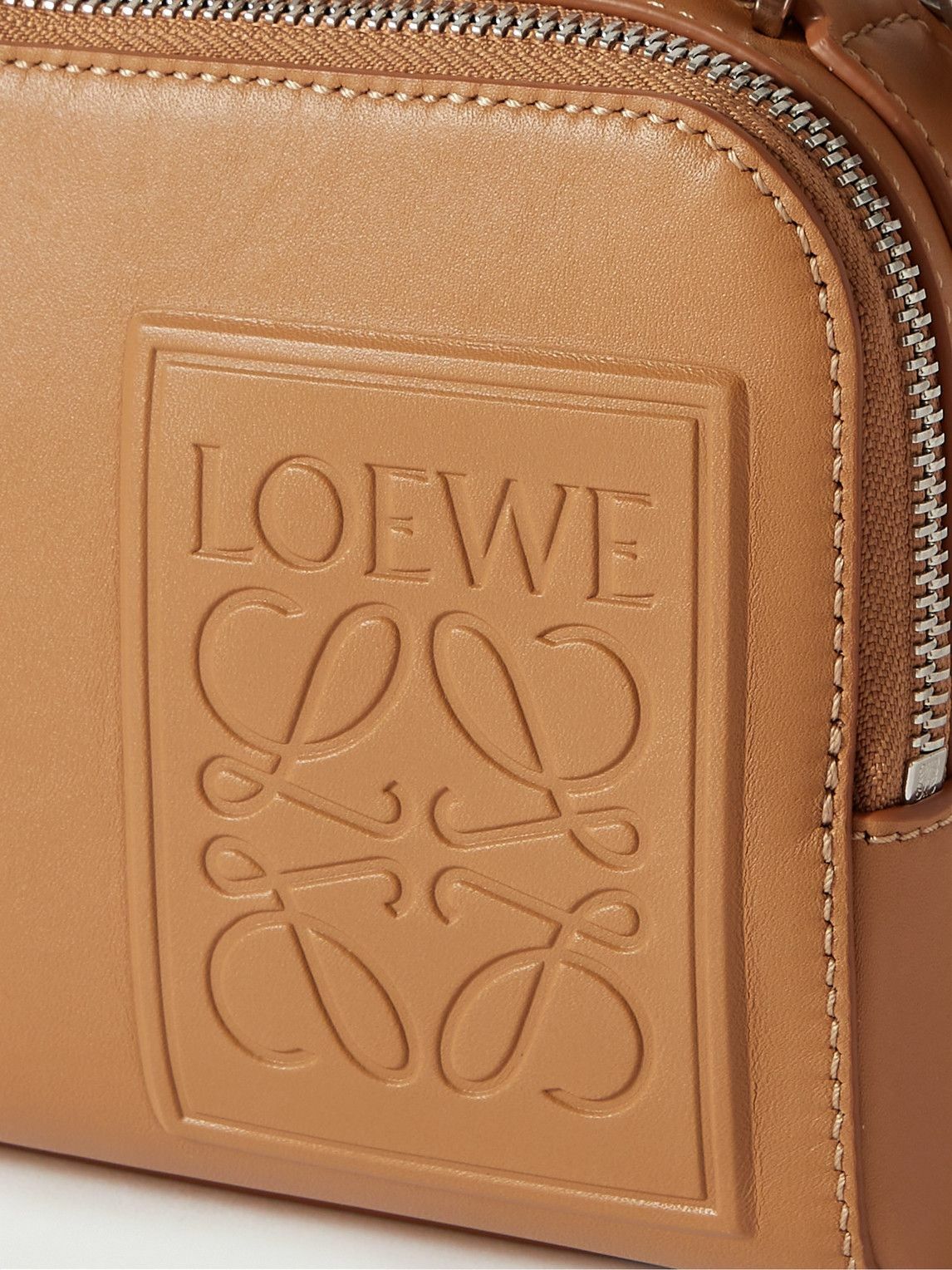 LOEWE - Mini Logo-Debossed Leather Messenger Bag Loewe