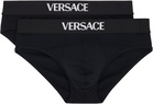 Versace Two-Pack Black Cotton-Jersey Briefs