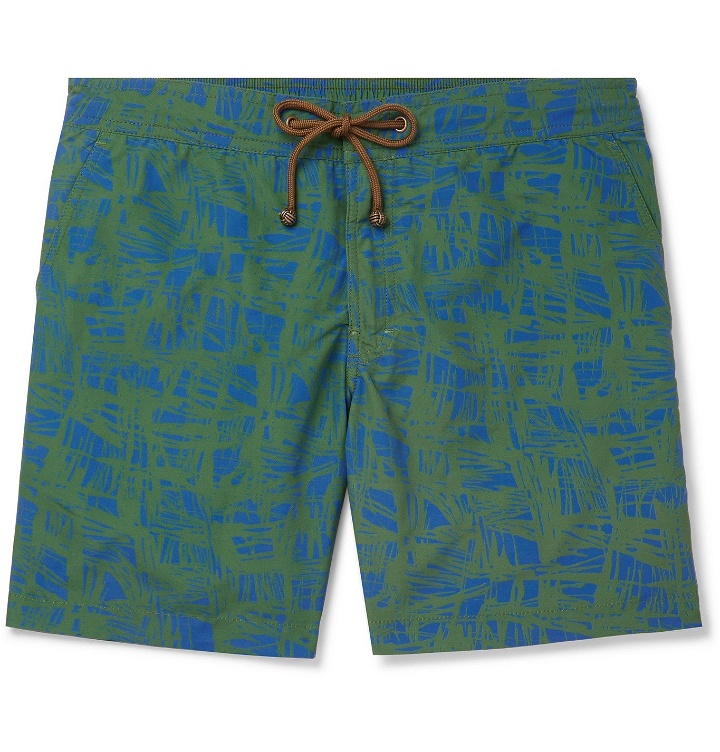 Photo: Thorsun - Charvet Mid-Length Printed Swim Shorts - Green