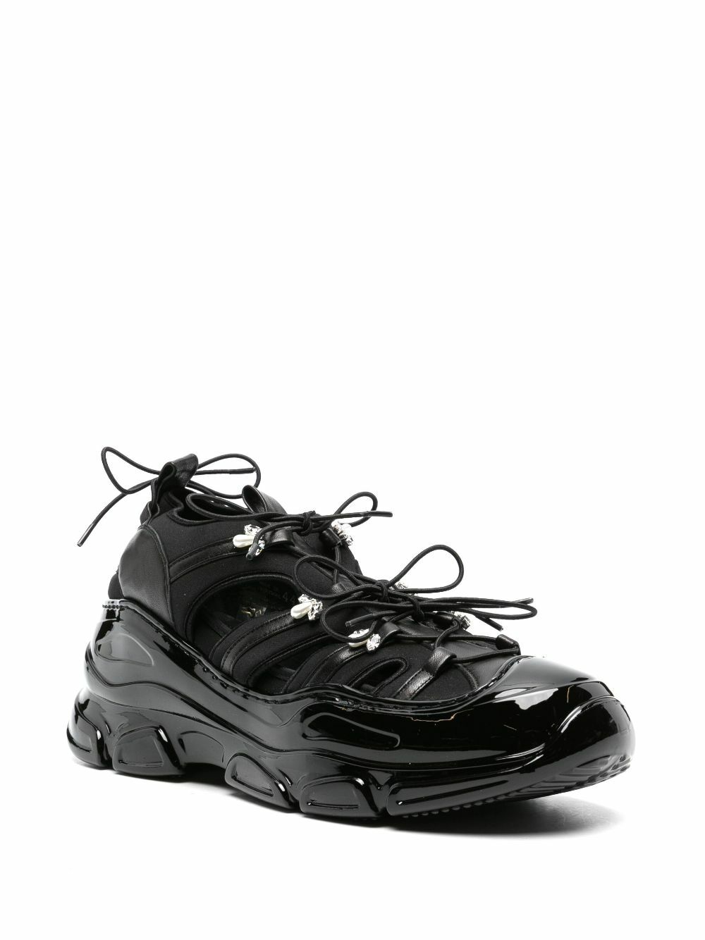 Simone Rocha Black Tracker Cut-Out Sneakers Simone Rocha