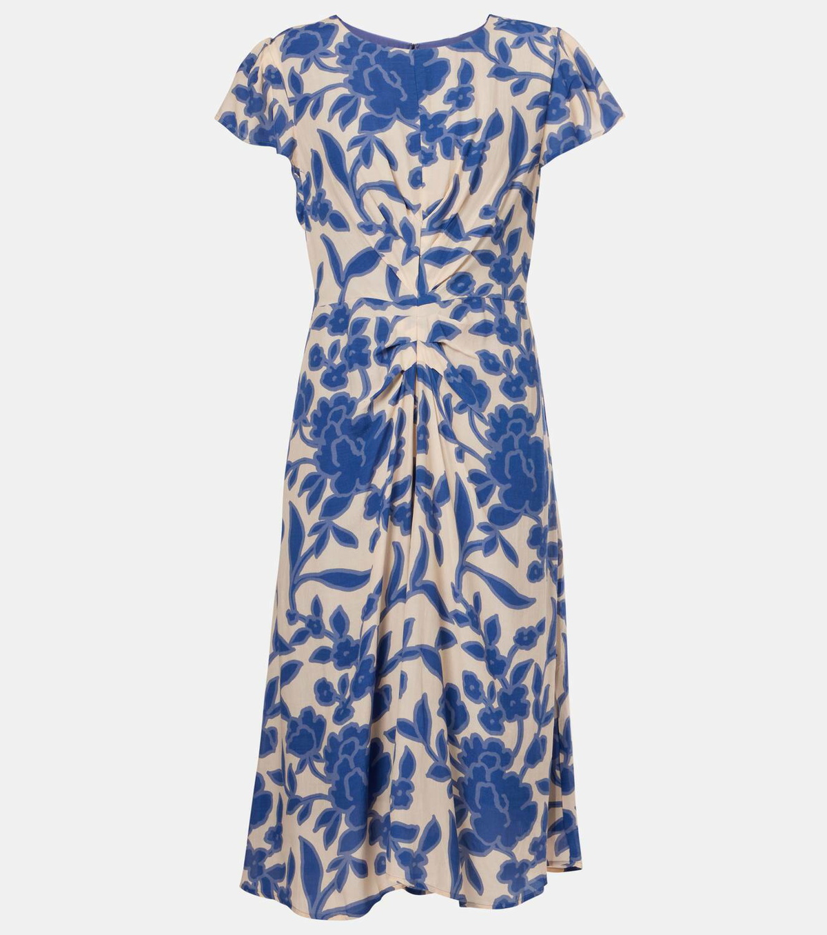 Velvet Floral crêpe midi dress