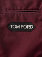 TOM FORD - Shelton Slim-Fit Wool and Silk-Blend Twill Tuxedo Jacket - Burgundy