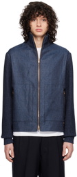 Agnona Navy Paneled Bomber Jacket