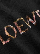 LOEWE - Logo-Embroidered Cotton-Jersey Sweatshirt - Black