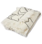 Jupe by Jackie - Awamu Fringed Embroidered Mohair Blanket - Neutrals