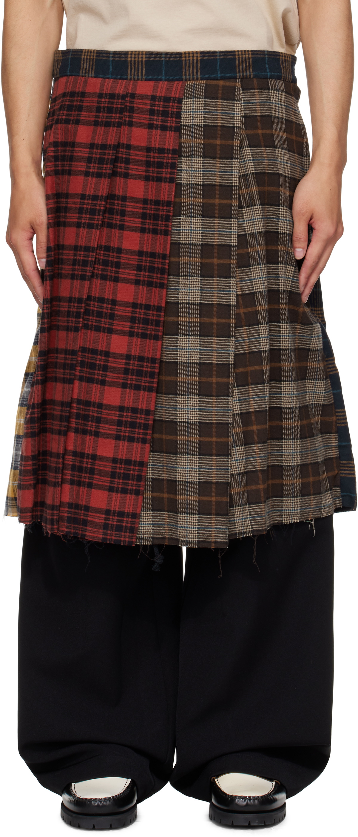 Song for the Mute Multicolor Tartan Flannel Pleated Shorts