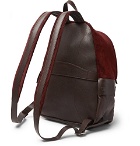 Brunello Cucinelli - Leather-Trimmed Suede Backpack - Men - Burgundy