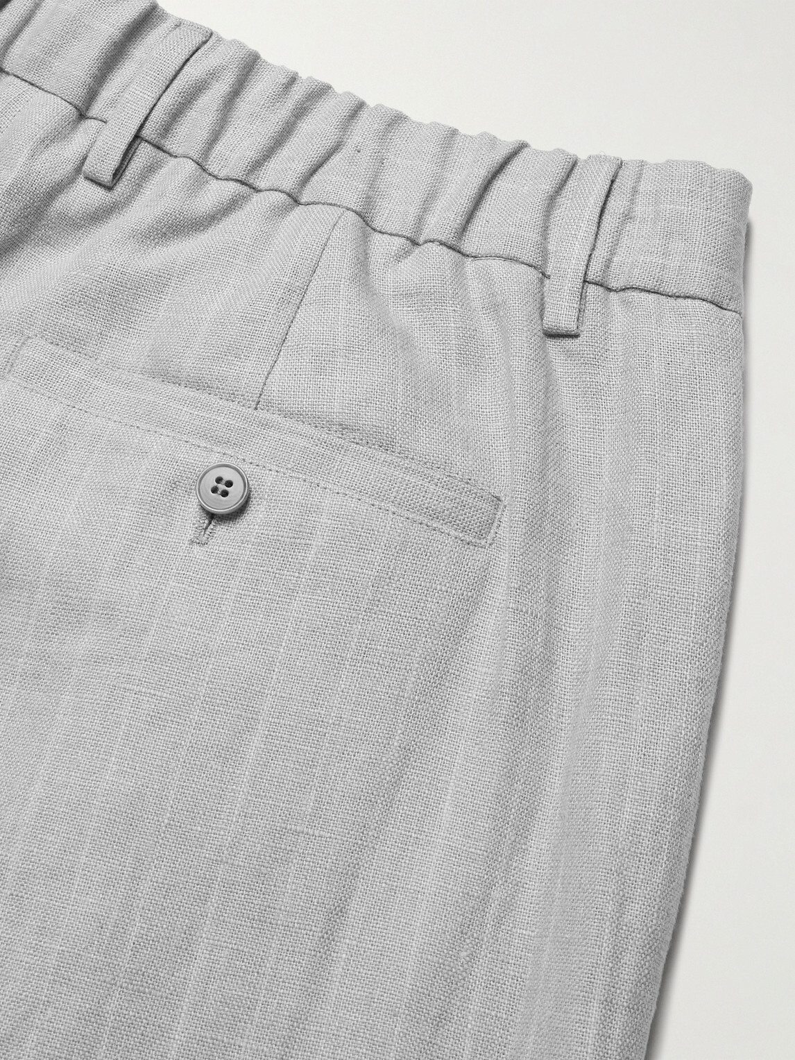 NN07 - Kay 1455 Straight-Leg Pleated Pinstriped Linen Trousers - Gray