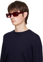 Cartier Burgundy Rectangular Sunglasses