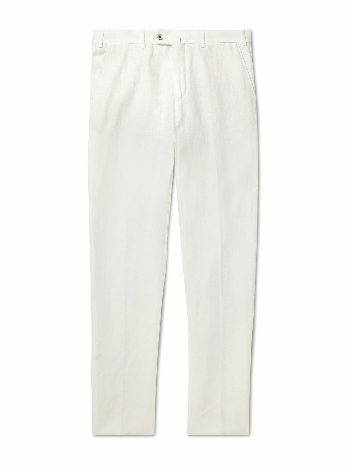 Loro Piana - Straight-Leg Pleated Cotton and Linen-Blend