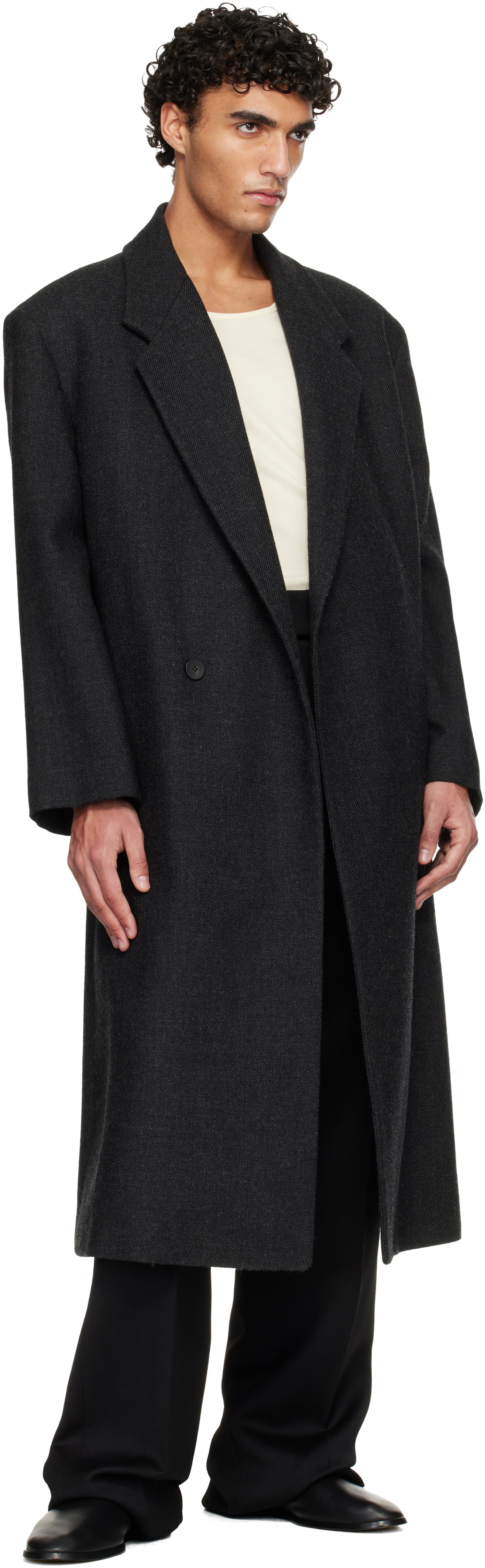 Fear of God Black Shetland Wool Classic Overcoat Fear Of God