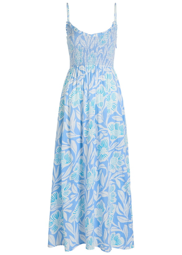 Photo: Free People Sweet Nothings Printed Cotton Midi Dress Blue