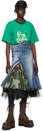 Junya Watanabe Blue Denim & Tulle Skirt