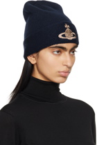 Vivienne Westwood Navy Classic Beanie