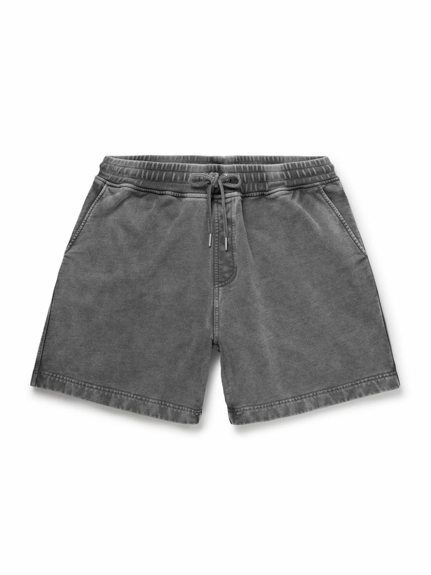 Photo: Corridor - Straight-Leg Garment-Dyed Cotton-Jersey Drawstring Shorts - Black