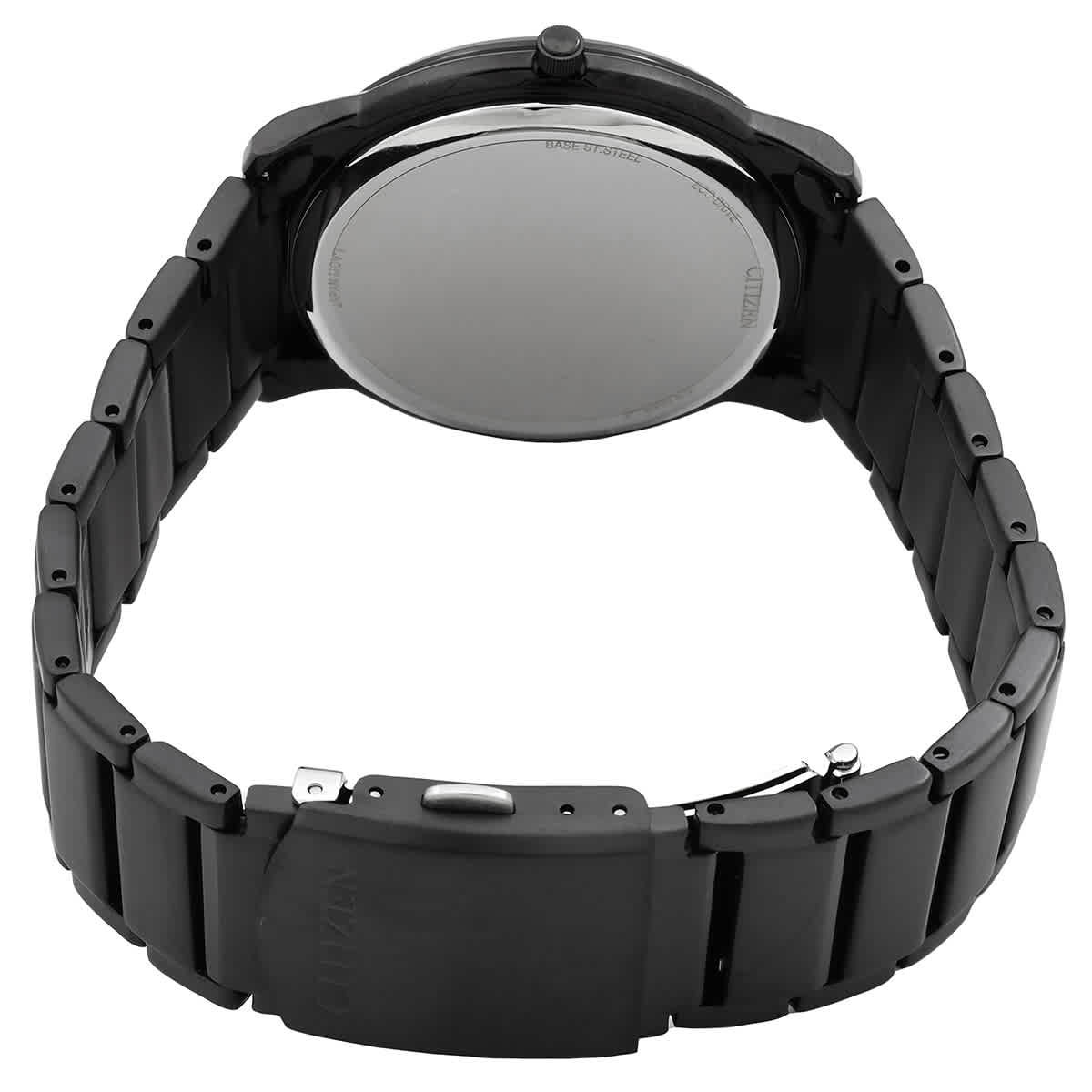Citizen Eco-Drive Black Dial Stainless Steel Mens Watch AW1217-83E
