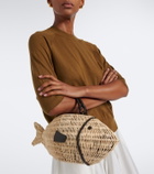Staud Cleo Small wicker top-handle bag