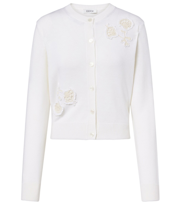 Photo: Erdem Floral-appliqué wool cardigan