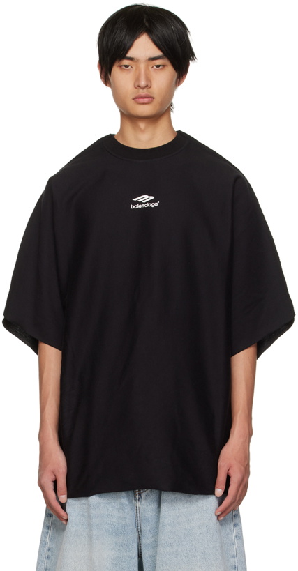 Photo: Balenciaga Black 3B Flat T-Shirt