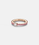 Bucherer Fine Jewellery Stretchy 18kt rose gold ring with diamond and sapphires