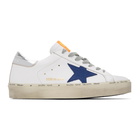 Golden Goose White and Navy Hi Star Sneakers