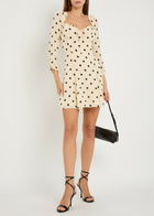 Reformation Remi Polka-dot Georgette Mini Dress White