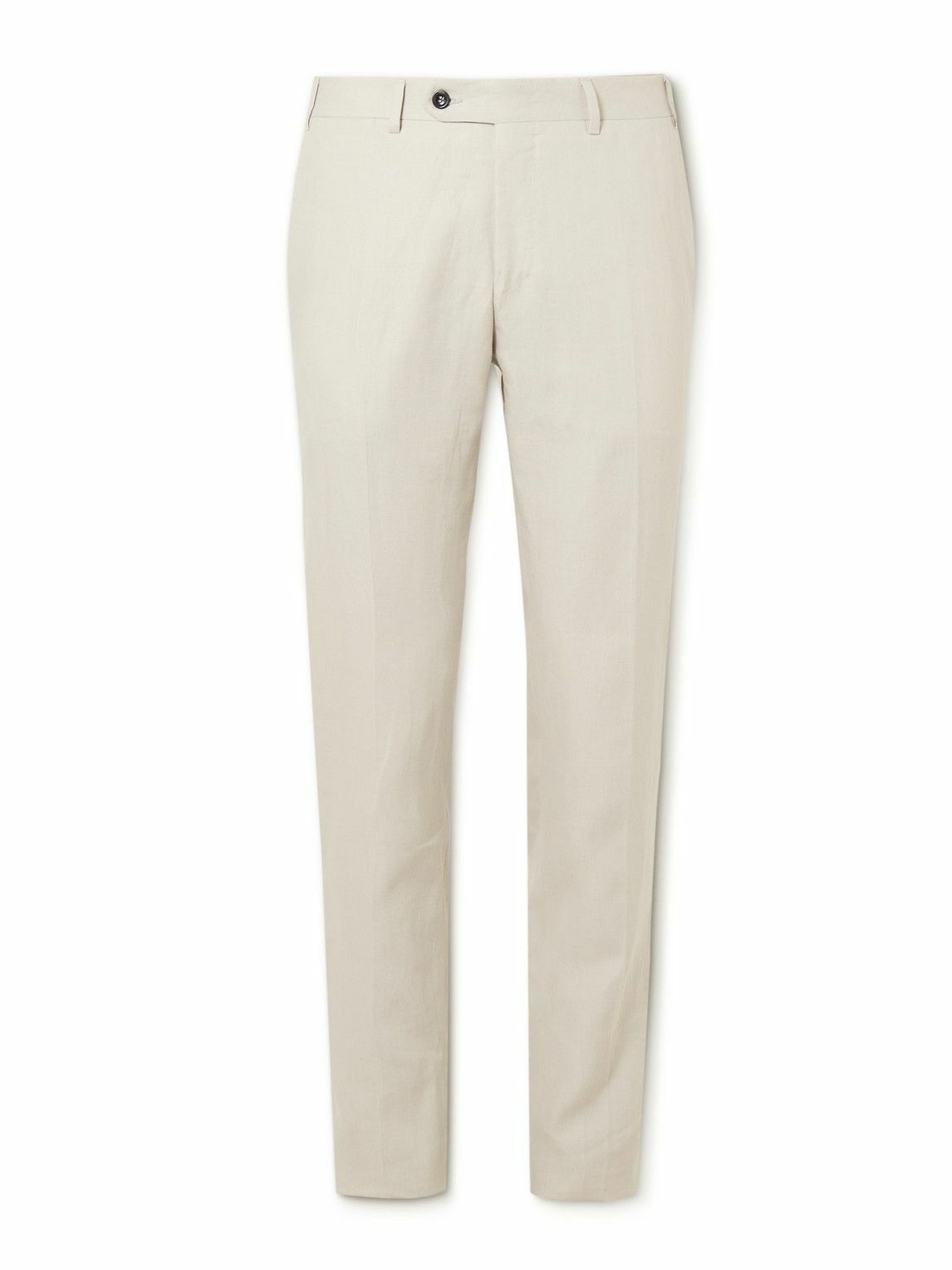 Canali - Slim-Fit Straight-Leg Linen Suit Trousers - Gray Canali