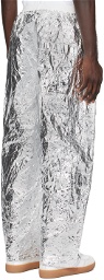Hed Mayner Silver Crinkled Trousers