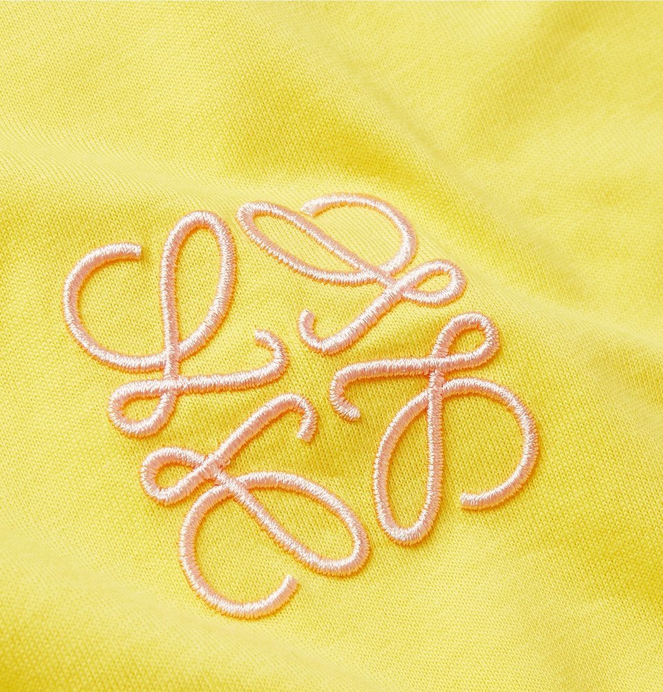 Loewe - Logo-Embroidered Cotton-Jersey T-Shirt - Yellow