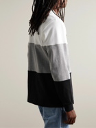 Nike - Club Logo-Embroidered Striped Cotton-Jersey Half-Zip Sweatshirt - Gray