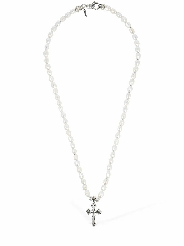 Photo: EMANUELE BICOCCHI - Avelli Cross Small Pearl Necklace