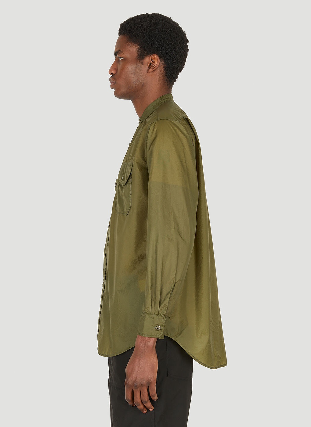 Banded Collar Shirt in Khaki Engineered Garments