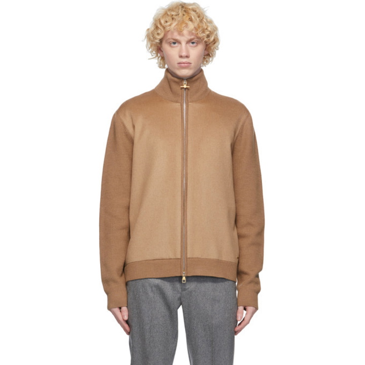 Photo: Dunhill Tan Camel Front Track Jacket