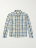 Cherry Los Angeles - Checked Cotton Western Shirt - Blue