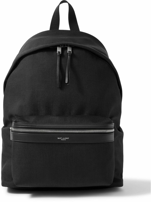 Photo: SAINT LAURENT - City Leather-Trimmed Canvas Backpack