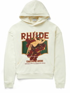 Rhude - Chateau De Rhude Printed Cotton-Jersey Hoodie - Neutrals