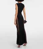 Norma Kamali Paneled jersey and mesh maxi dress