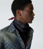 Gucci Web Stripe cotton and silk scarf