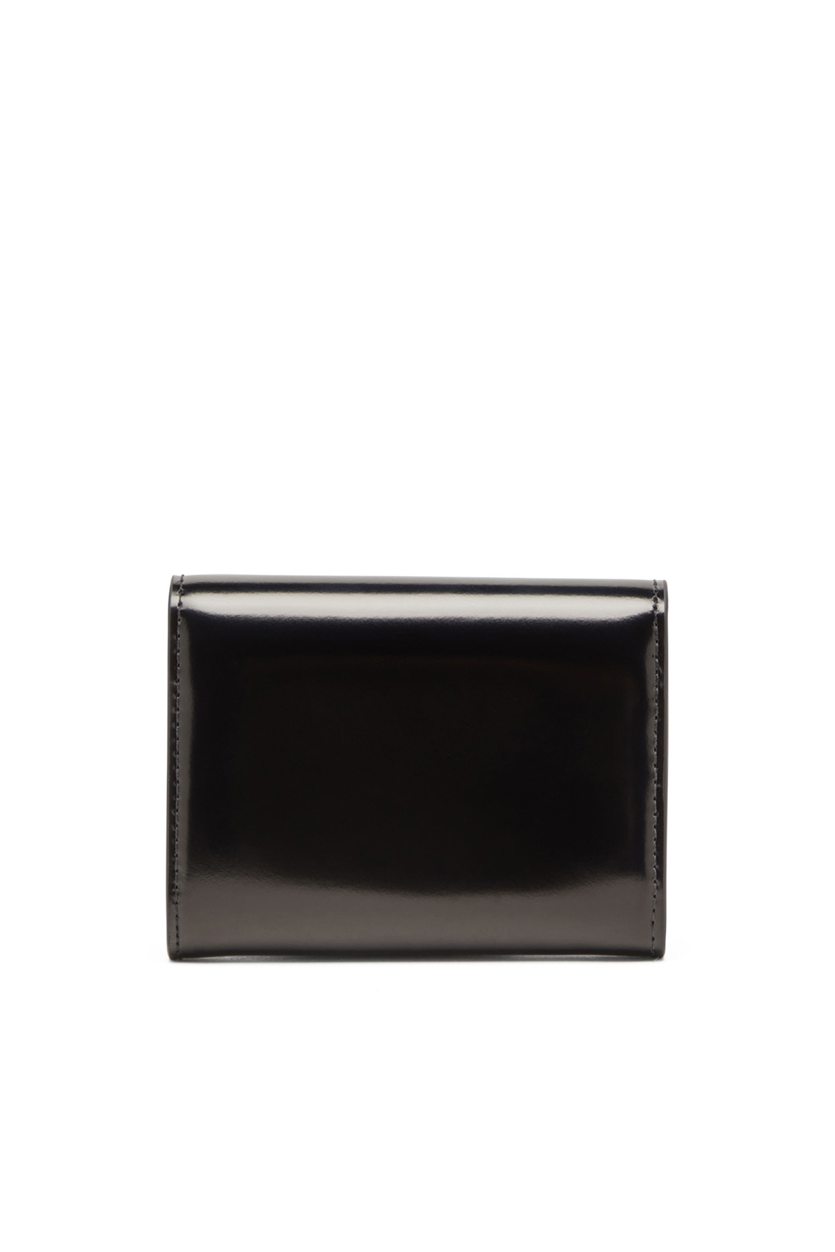 Diesel Bi-fold card holder in mirrored leather - Small Wallets Womens in Black