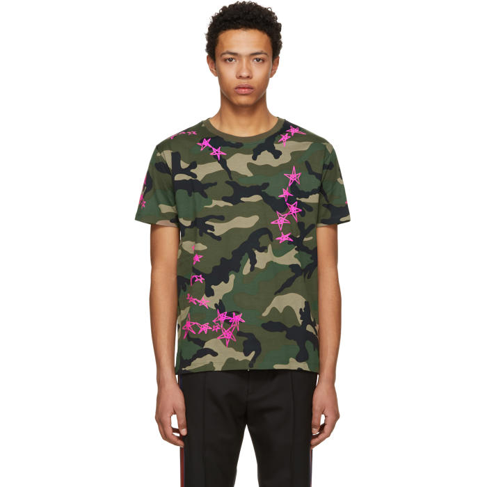 Photo: Valentino Green Camo Punk Stars T-Shirt