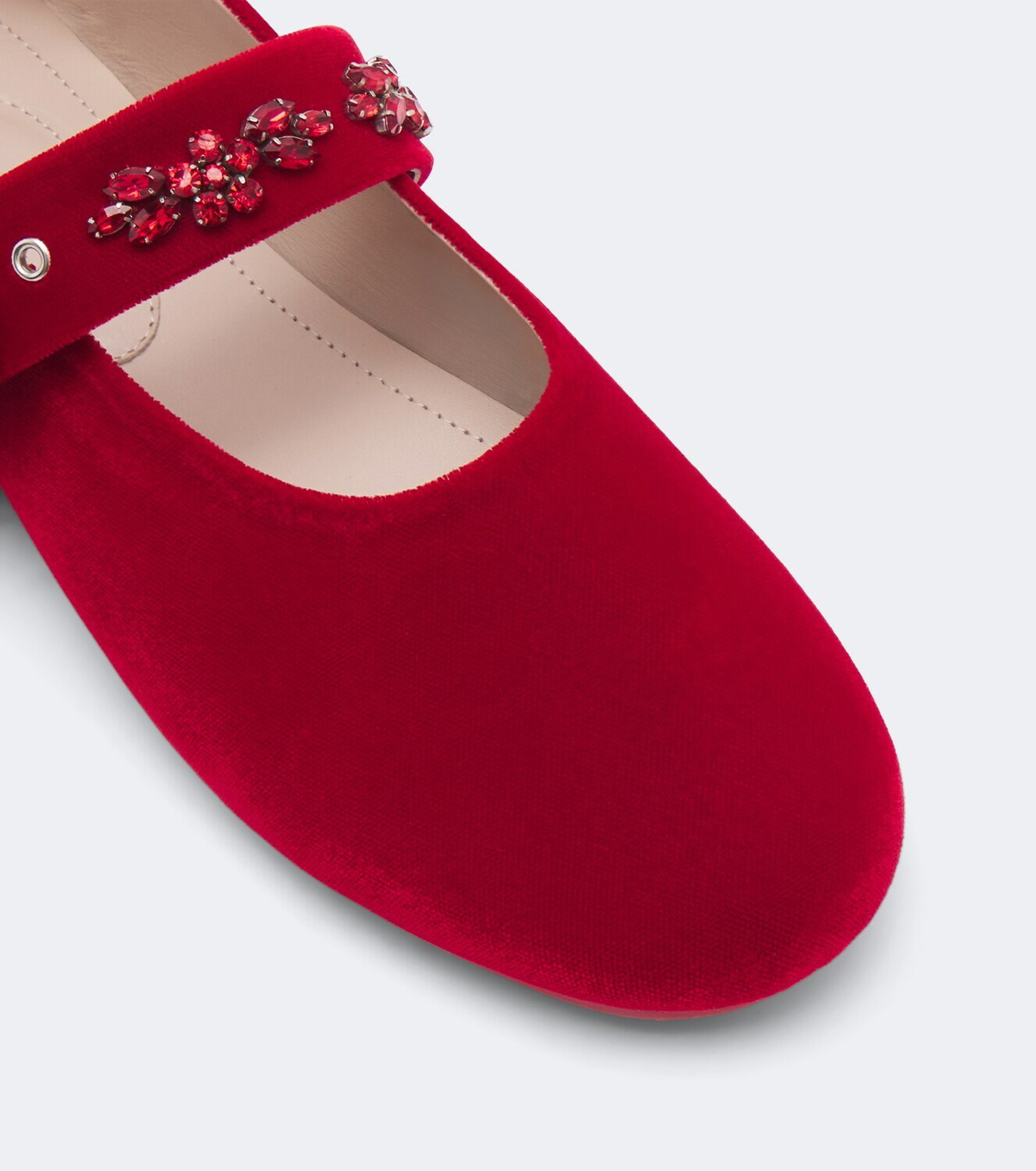 Simone Rocha Embellished velvet Mary Jane flats