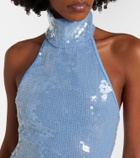 Oséree Sequined halterneck maxi dress