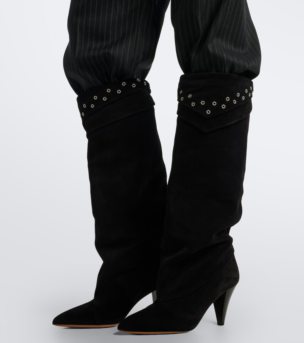 Isabel Marant Lezra embellished suede knee-high boots