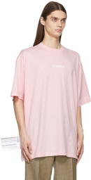 VETEMENTS Pink Logo Label T-Shirt
