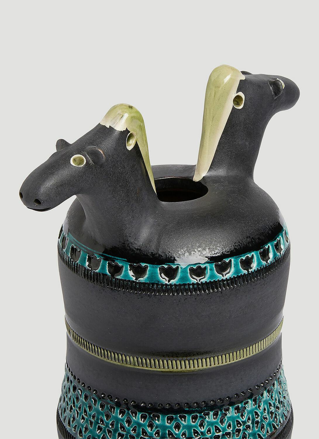 Bitossi Ceramiche Two Horse Heads Vase