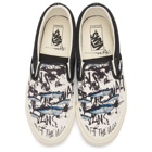 Vans White and Black Ralph Steadman Edition Tuna OG Classic Slip-On Sneakers