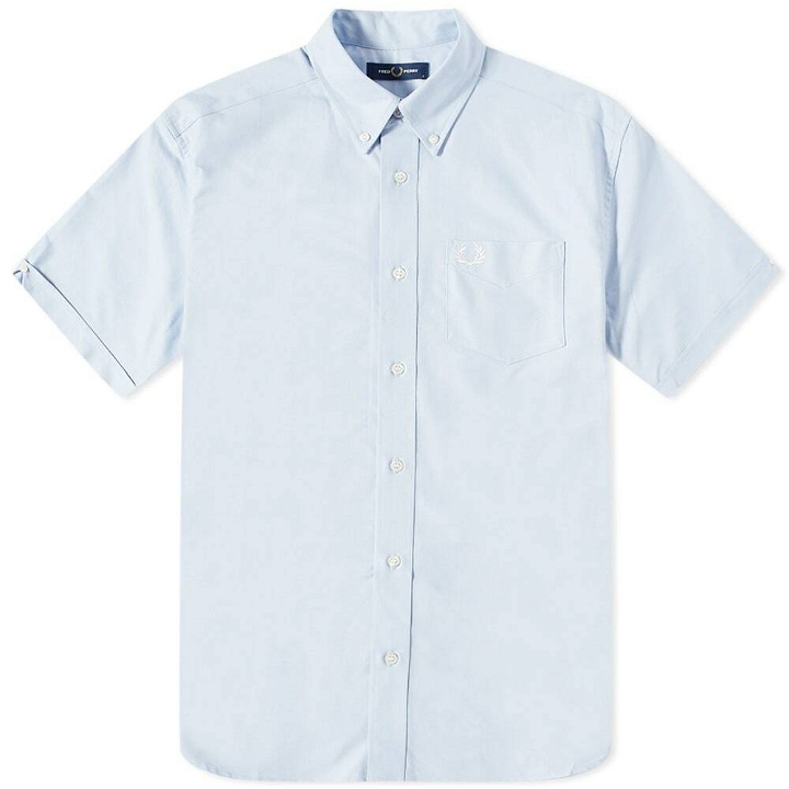 Photo: Fred Perry Men's Short Sleeve Oxford Shirt in Light Smoke