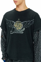 Diesel Cotton-hemp T-shirt with concert graphics - T-Shirts Mens in Black