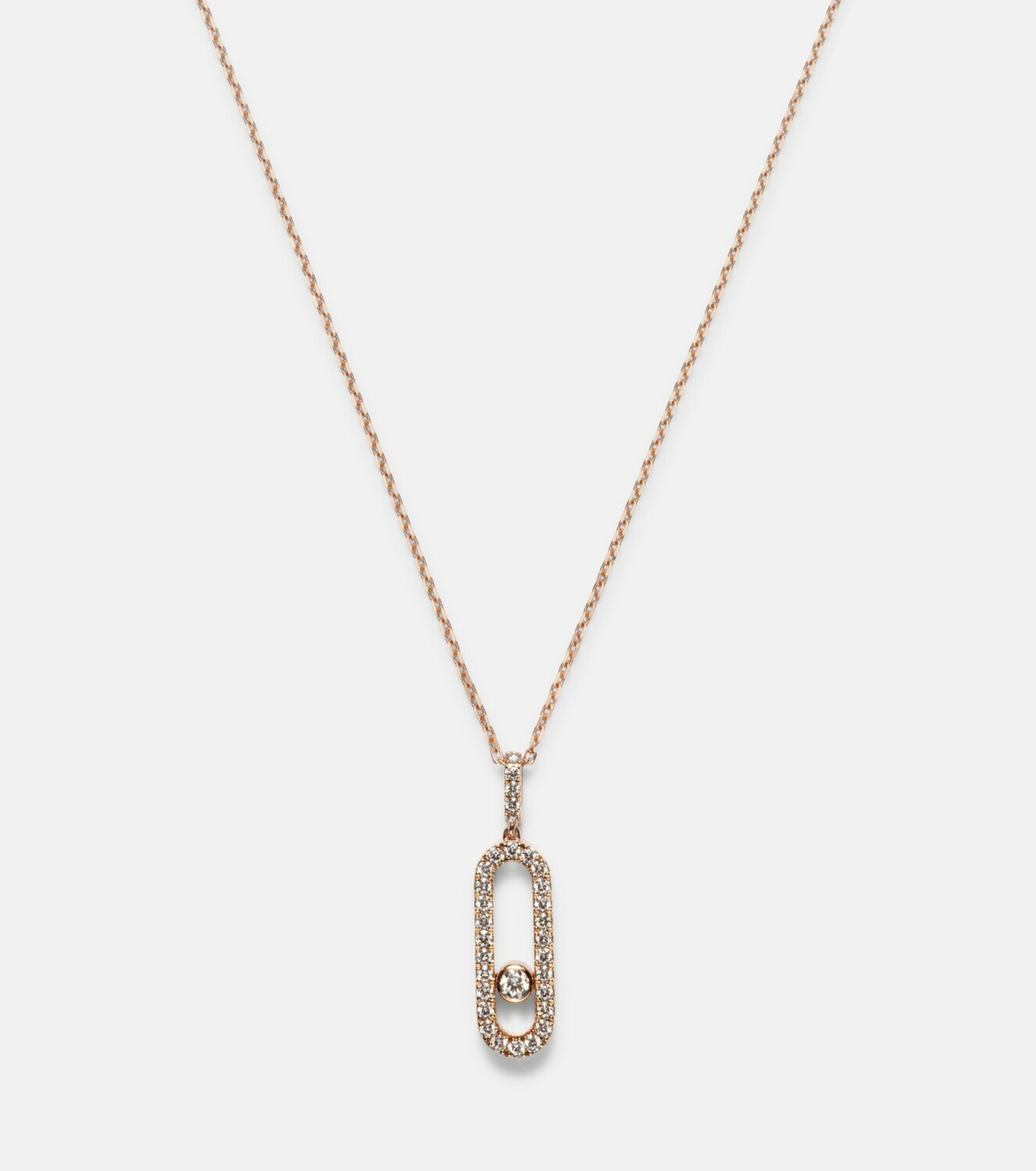 Messika Move Uno Large 18kt rose gold necklace with diamonds