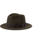 Borsalino - Grosgrain-Trimmed Wool-Felt Trilby Hat - Brown